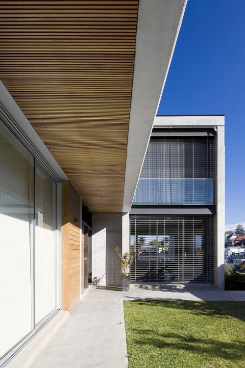 Photo of large overhanging structure on a building